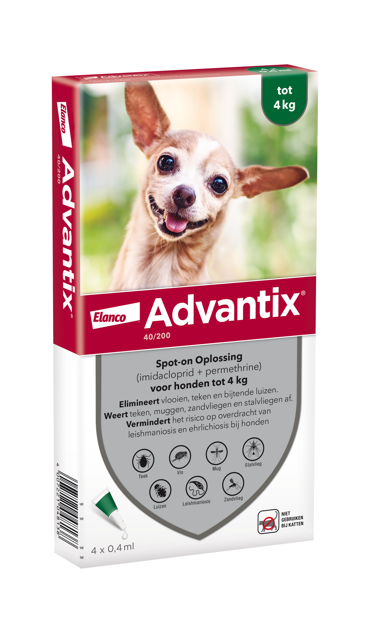 Advantix vlooien- en tekenpipet voor honden 40/200 (1,5 tot 4kg)