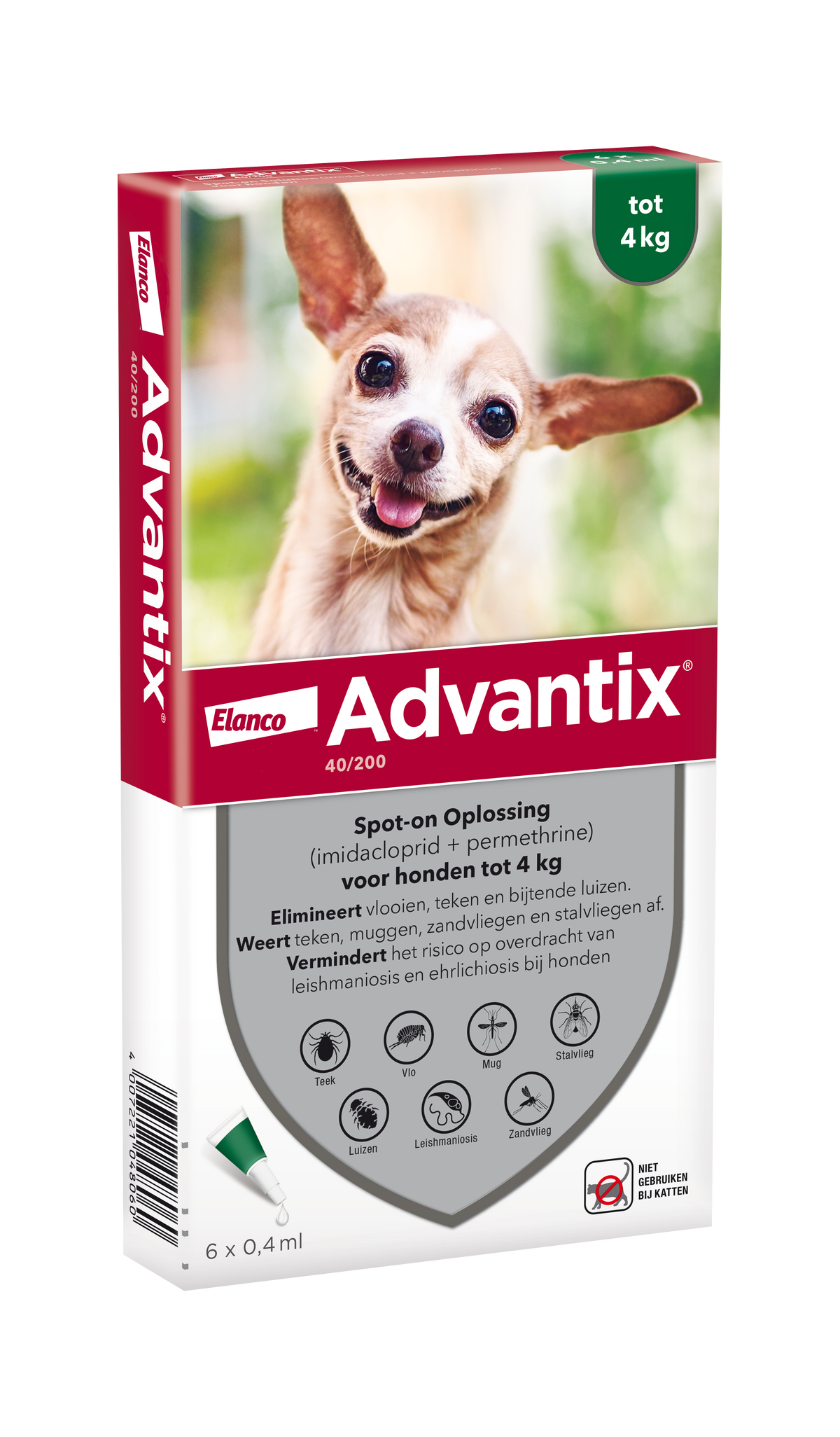 Advantix vlooien- en tekenpipet voor honden 40/200 (1,5 tot 4kg)