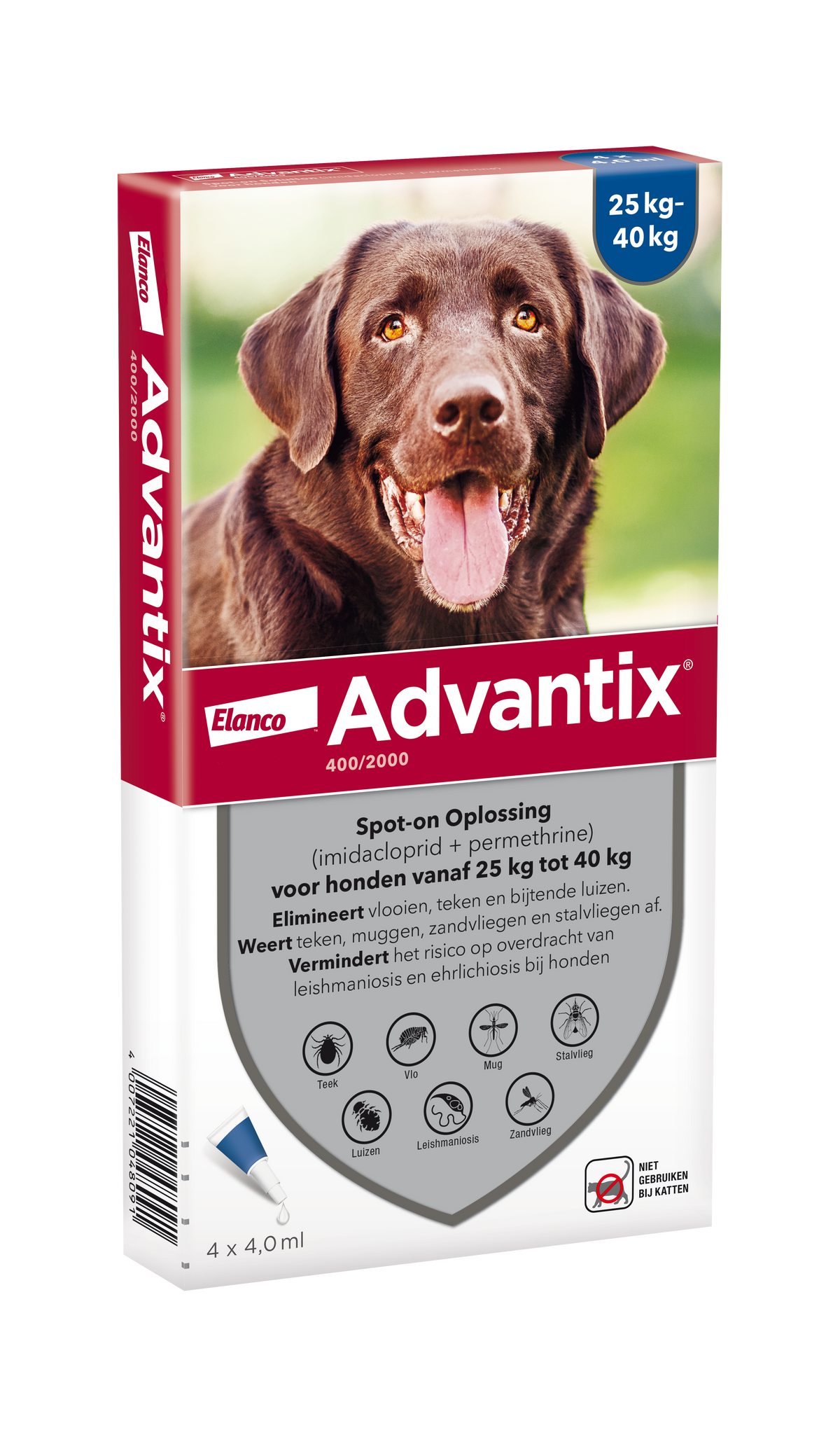 Advantix vlooien- en tekenpipet voor honden 400/2000 (25 tot 40 kg)
