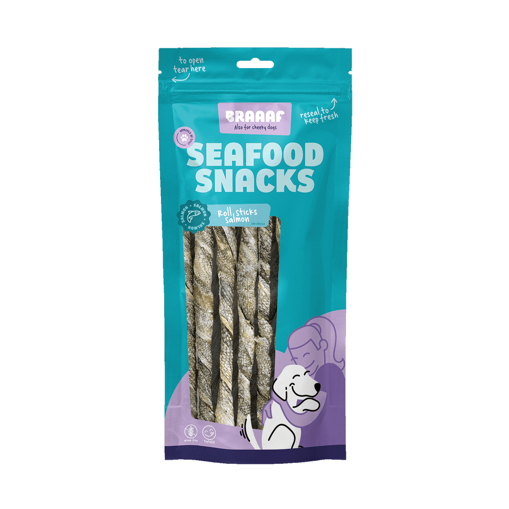 Braaaf Seafood Braaaf Salmon roll sticks 20 cm 8 pcs