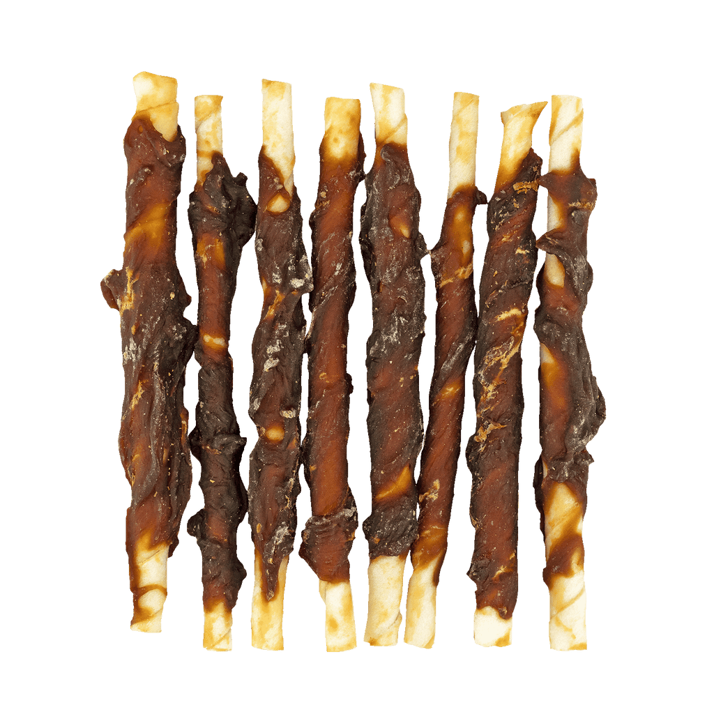 Braaaf Rawhide Roll Sticks Eend - 8 st.