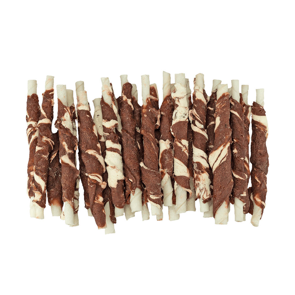 Braaaf Rawhide Roll Sticks Lam & Vis - 25 st.