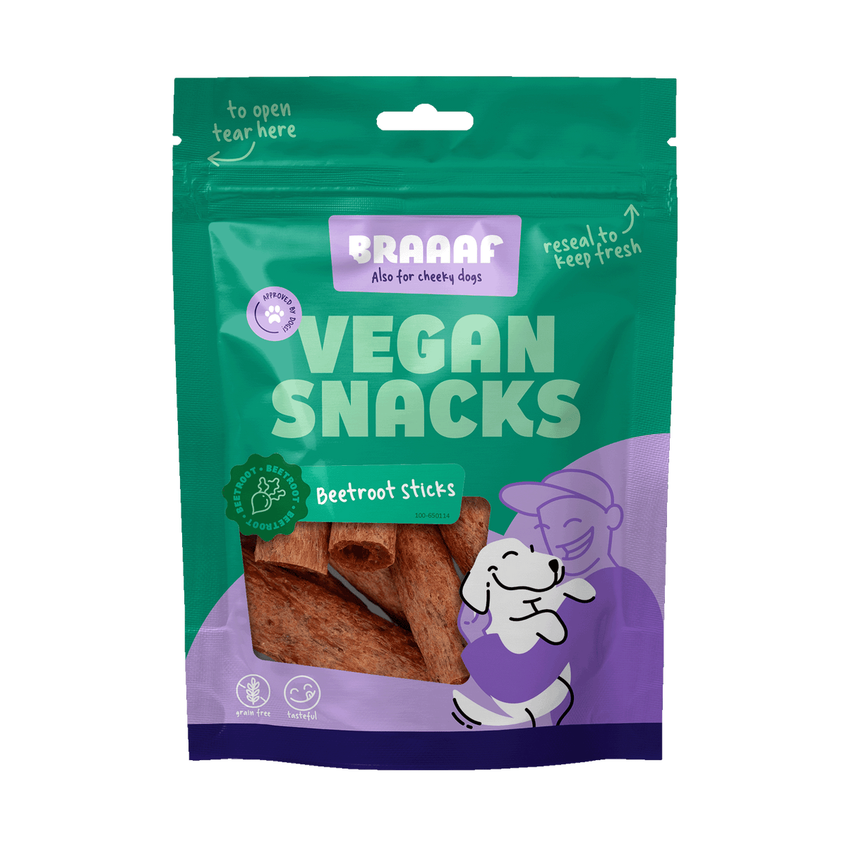 Braaaf Vegan Snack Rode Biet Stick - 6 cm