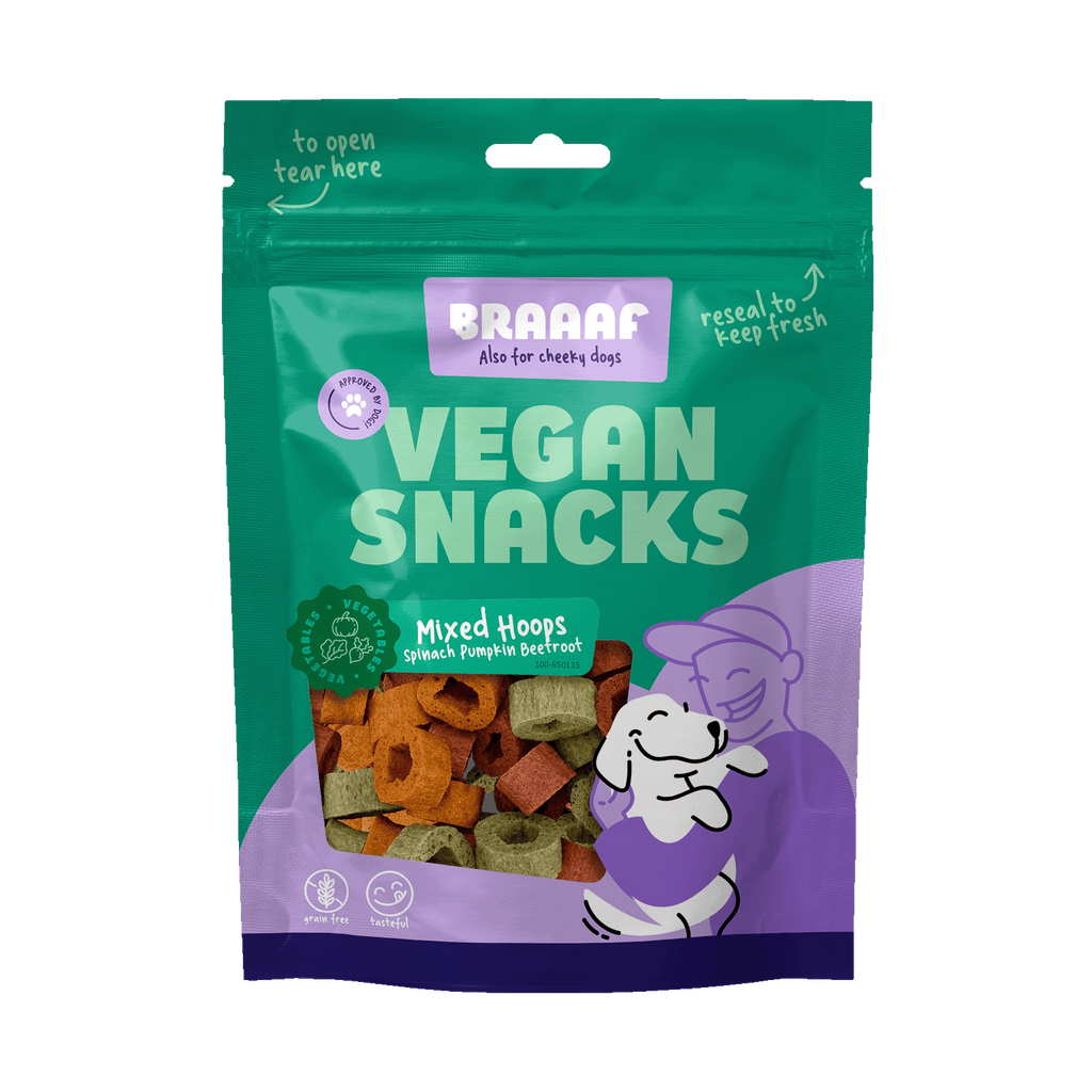Braaaf Vegan Snack Mixed Hoops Spinach Pumpkin Beetroot - 1 cm