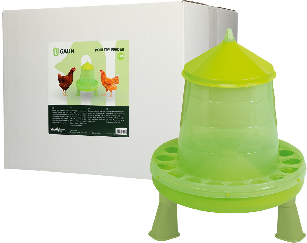 Gaun Poultry Feeder with Legs Green Lemon