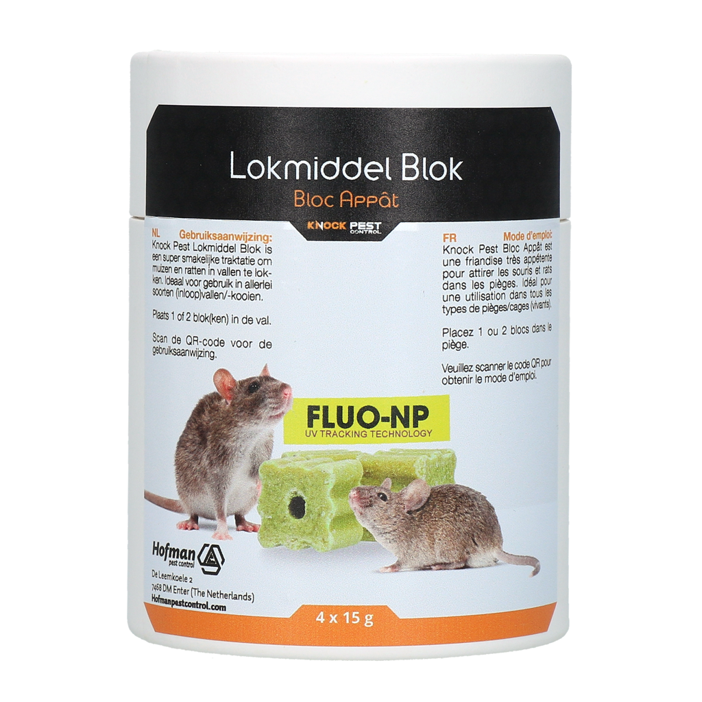 Knock Pest Lokmiddel Blok voor muis&rat Fluo-NP