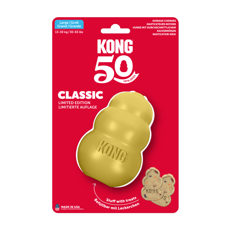 KONG 50th Anniversary KONG Classic Gold Lg Standaard