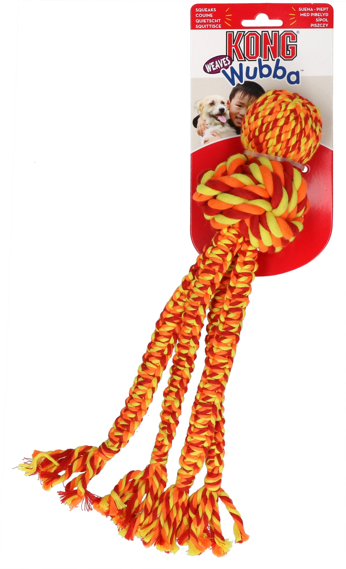 KONG Wubba Weaves with Rope Assorti L