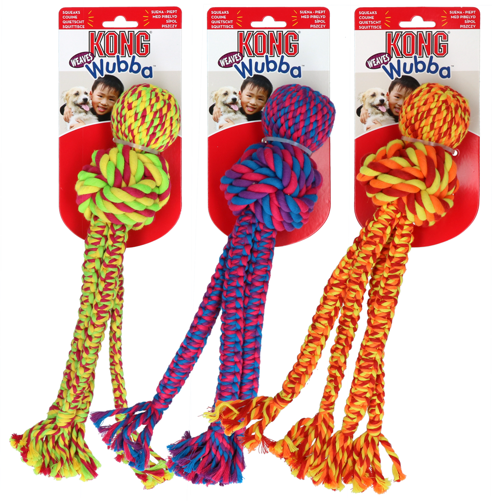 KONG Wubba Weaves with Rope Assorti L