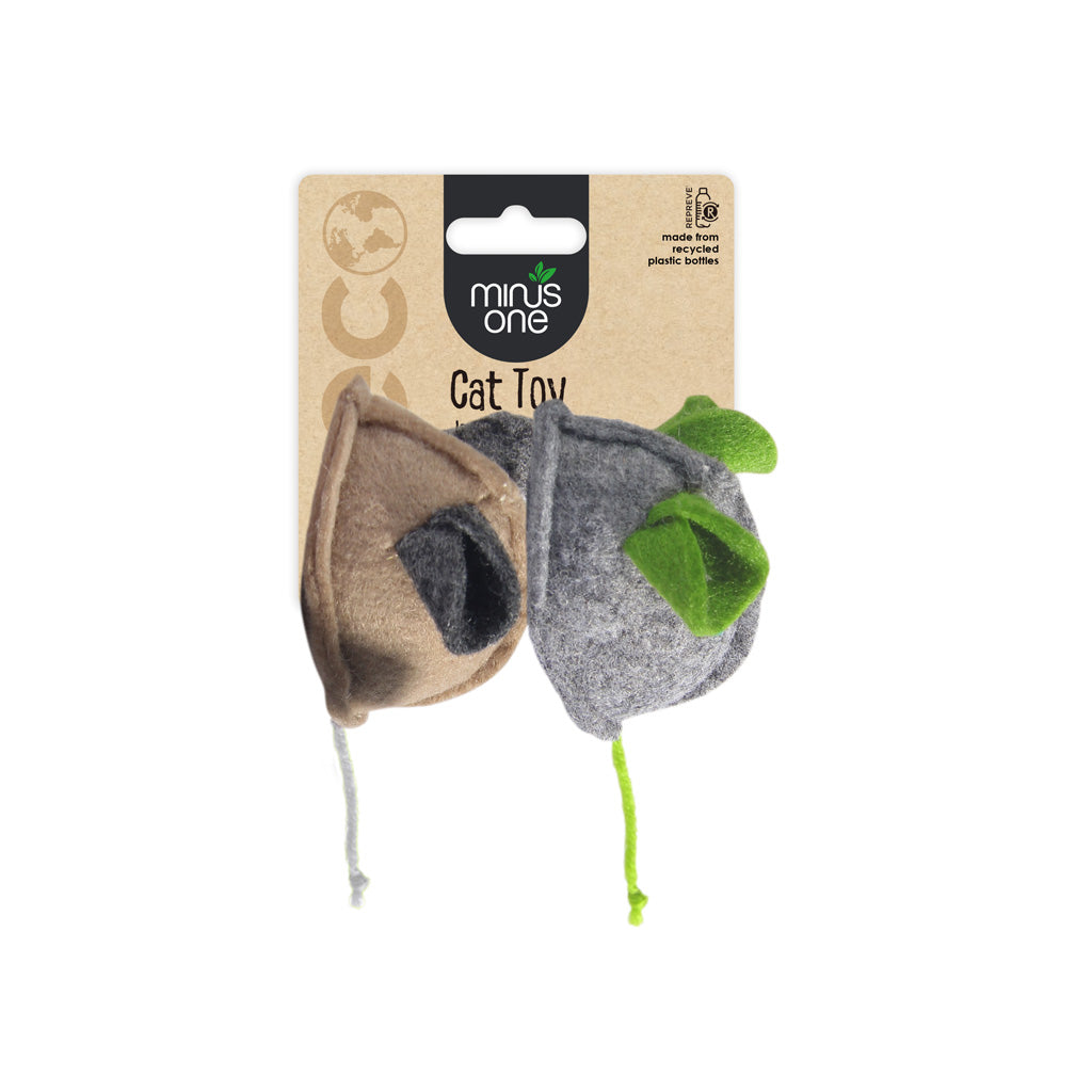 Minus One Felt Cat Toys Mouse 2-pack Standaard