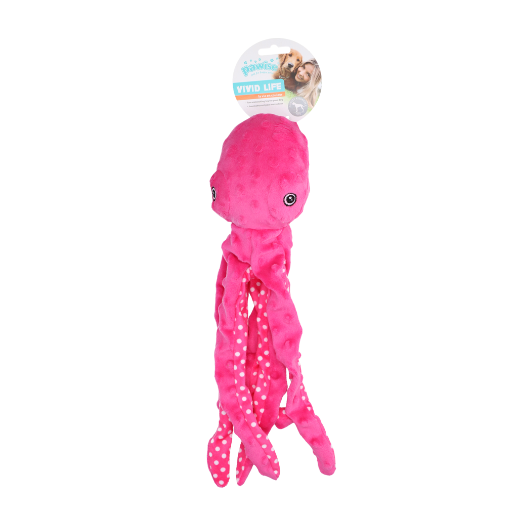 Pawise Multicolor Plush Octopus (3 colour assorted)