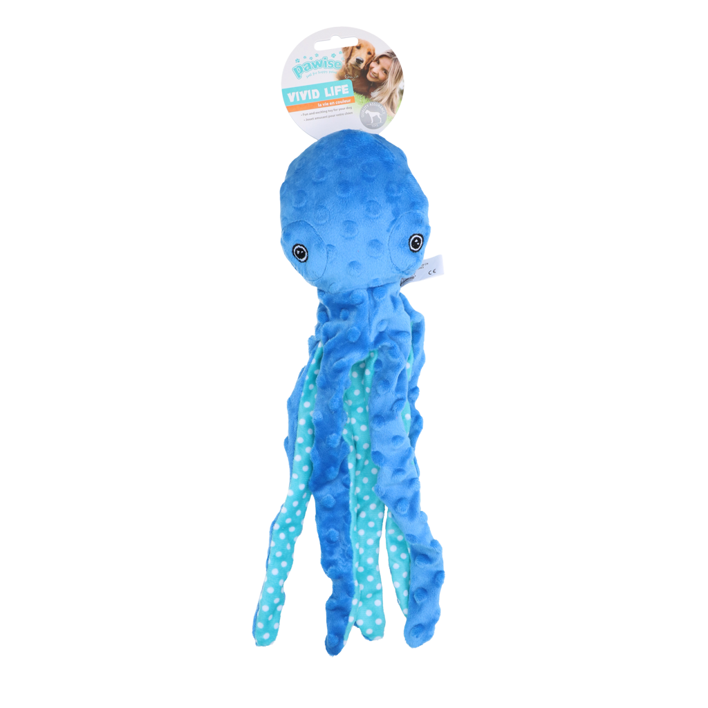 Pawise Multicolor Plush Octopus (3 colour assorted)
