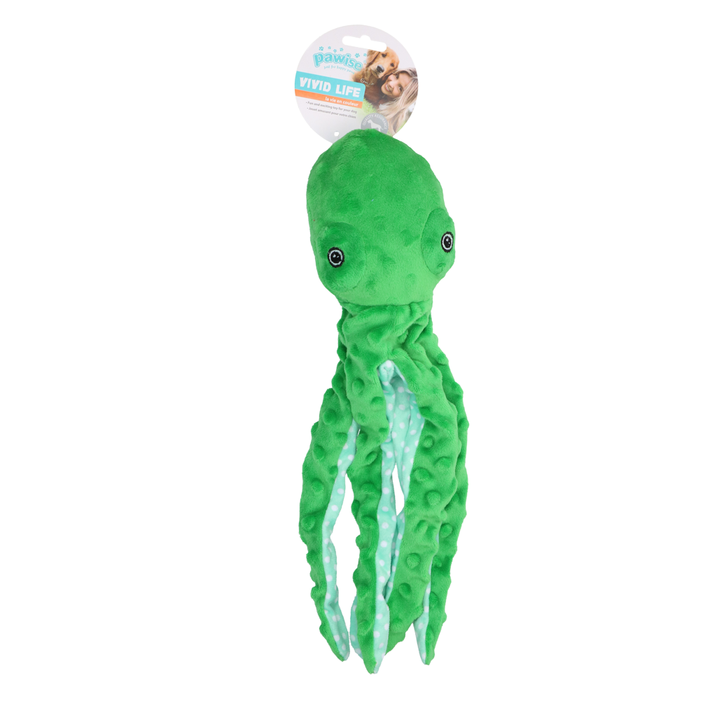 Pawise Multicolor Plush Octopus (3 colour assorted)