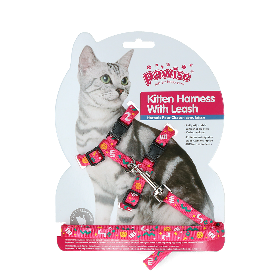 Pawise Kitten Harness With Leash Pink/Purple
