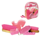 Poetsset van 7 items in Rugtas roze