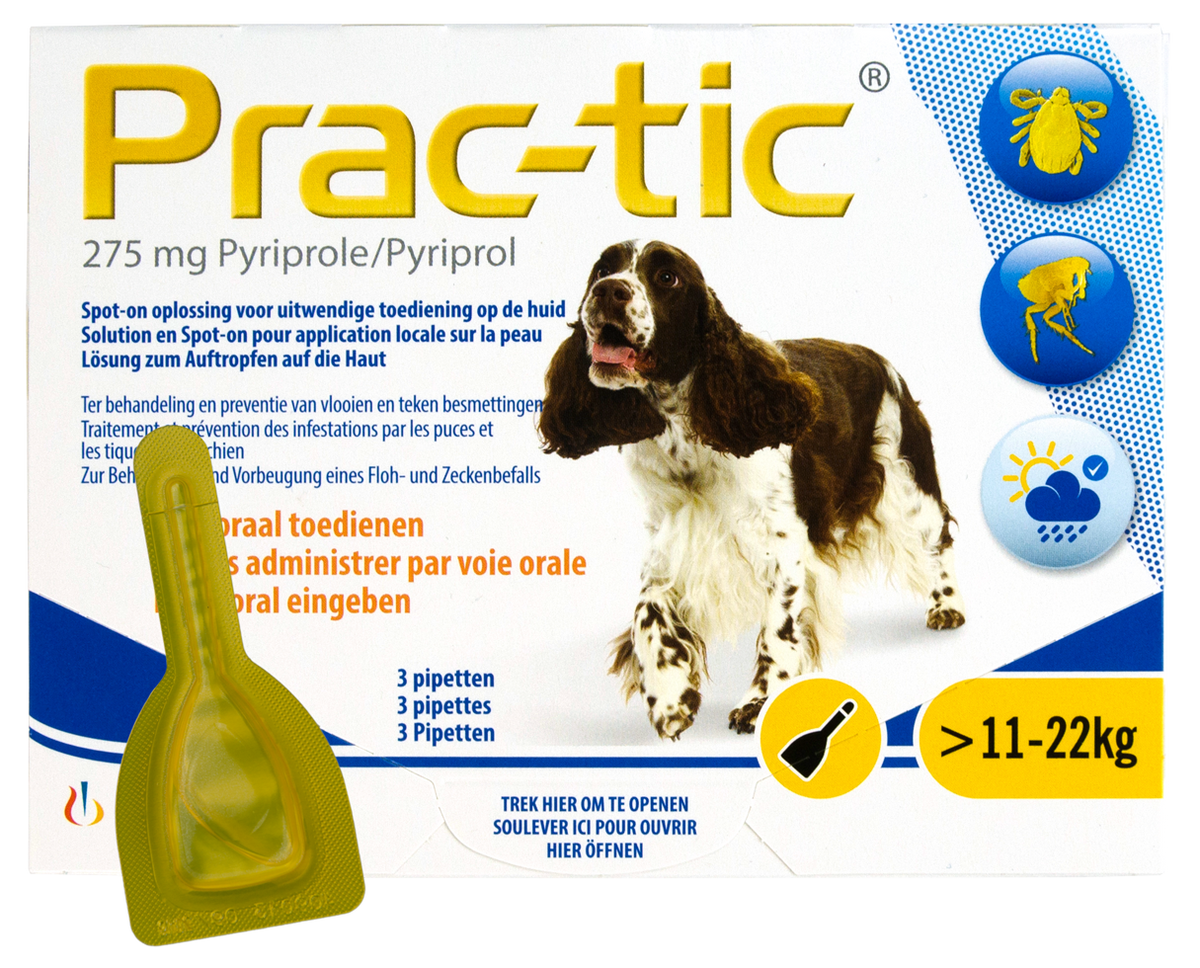 Prac-Tic Teken en vlooien druppels 11-22 kg