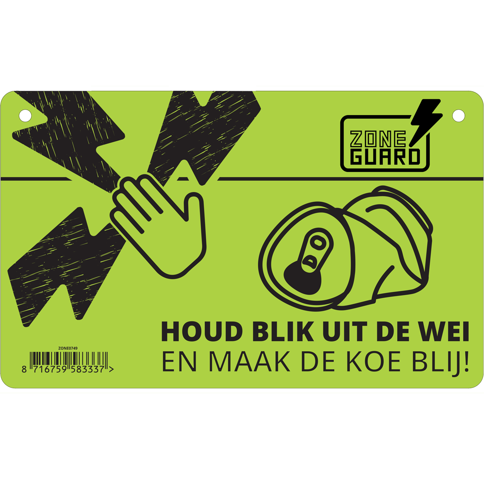 ZoneGuard Waarschuwingsbord Gevaar: Schrikdraad & Blikverbod